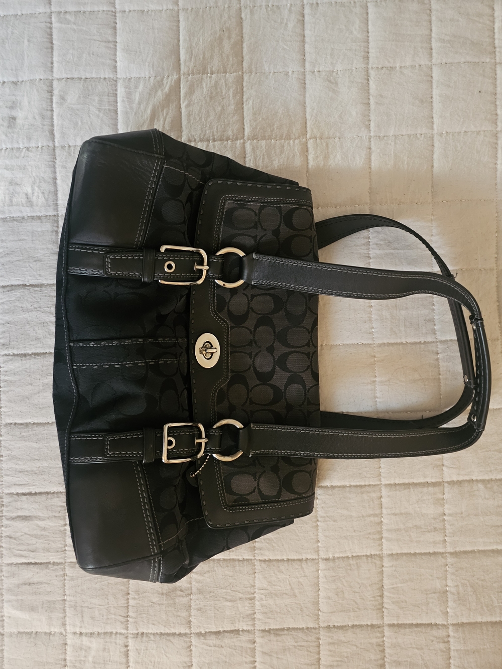Coach Black Signature Canvas Tote Bag